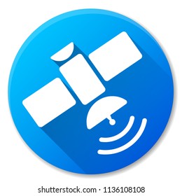 Illustration of satellite blue circle icon design