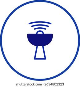 Illustration of a Satellite Dish Antenna for Broadcasting and Communication Systems