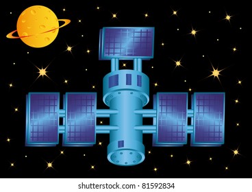 illustration of satellite in in the universe