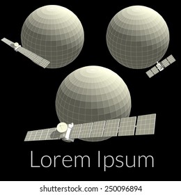 Illustration of the satellites surrounding the planet
