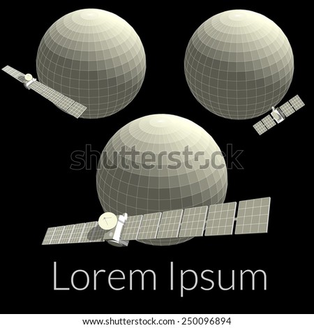 Illustration of the satellites surrounding the planet