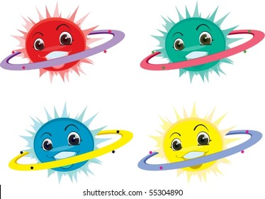Illustration of a saturn on a white background