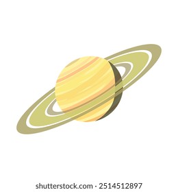 Ilustração de saturno, um planeta no sistema solar que tem belos anéis grandes.