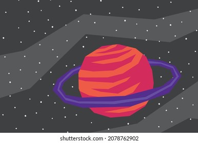 An illustration of Saturn planet in the space