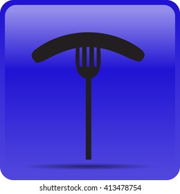illustration of a sausage on a fork