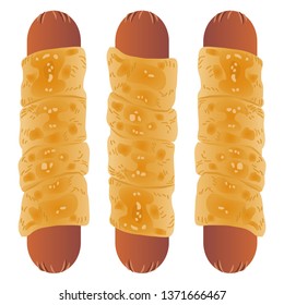 Illustration of the sausage pie Illustration of the sausage pie