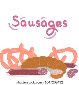 Illustration of sausages