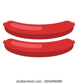 Illustration of sausages. Breakfast icon. Food item for menu restaurants and shops.