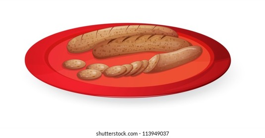 illustration of sausages on a white background