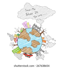 illustration of save Earth concept for Earth Day