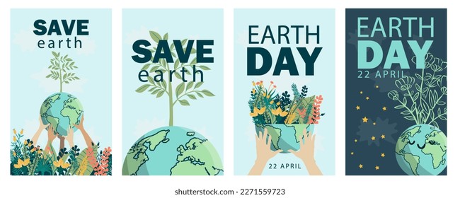 illustration save the earth, protect nature and the environment. save the environment. vector template for card, poster, banner, flyer.