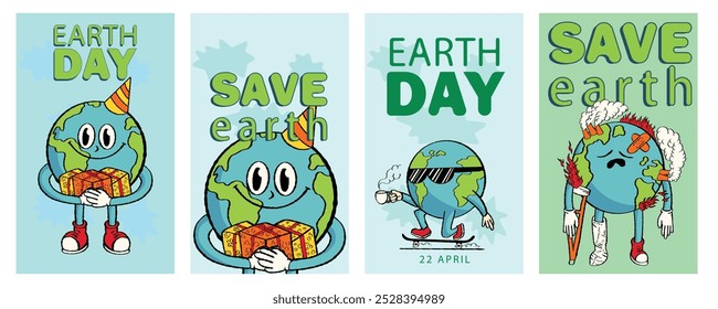 ilustração salvar a terra, proteger a natureza e o ambiente. salvar o ambiente. modelo vetorial para cartão, cartaz, faixa, folheto. vetor