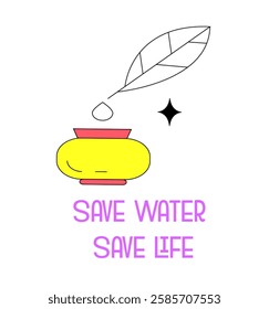 Illustration of save water concept