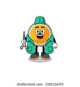 Illustration of saw blade mascot as a surgeon , character design