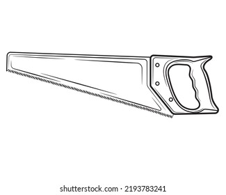 Ilustración de una sierra aislada sobre un fondo blanco. Herramienta de reparación. Ilustración del vector