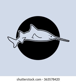 Illustration of a saw-fish. Minimalist vector illustration