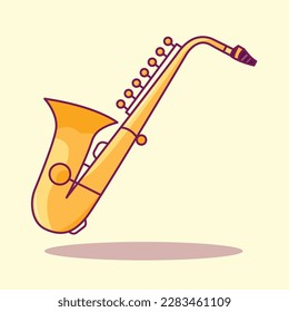 La ilustración de un saxofón