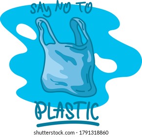 Illustration say no to plastic 