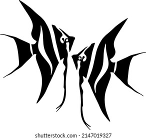 Illustration of a scalar. Aquarium tropical fish. An animal from a river or lake	
