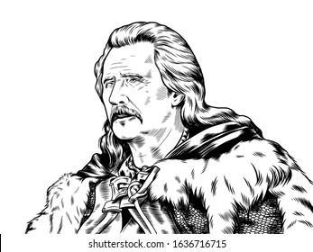 The illustration of the scandinavian God Odin 
