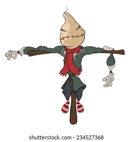Illustration of scarecrow. Cartoon 