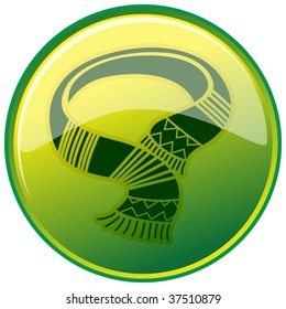 ilustración de la bufanda en círculo verde