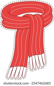 Illustration of a scarf in sticker style.