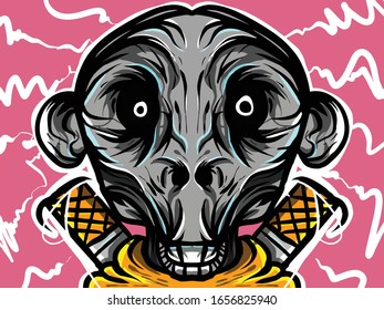 a illustration of scary charracter