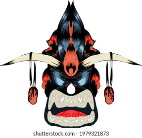 illustration of a scary clown demon with a unique color blend.