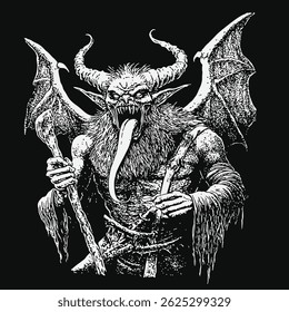 illustration of a scary demon king

