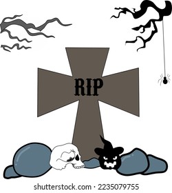 illustration of a scary grave image