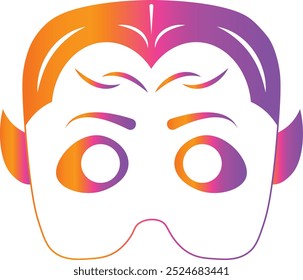 Illustration of Scary Halloween Mask for Celebration. Isolated Vector in Colorful Design.