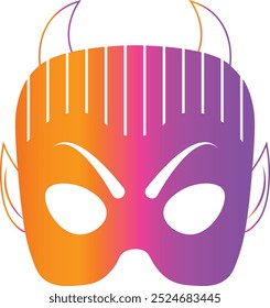 Illustration of Scary Halloween Mask for Celebration. Isolated Vector in Colorful Design.