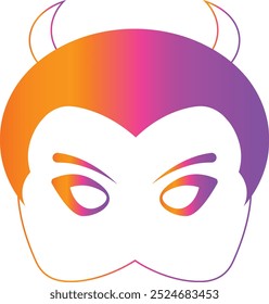 Illustration of Scary Halloween Mask for Celebration. Isolated Vector in Colorful Design.