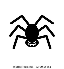 Illustration scary spider and angry face happy halloween