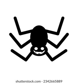 Illustration of scary spider with angry face happy halloween