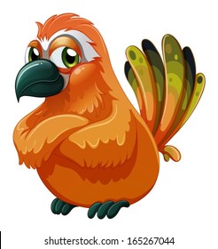 Illustration of a scary-looking bird on a white background
