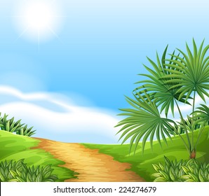 Illustration of a scene of a countryside