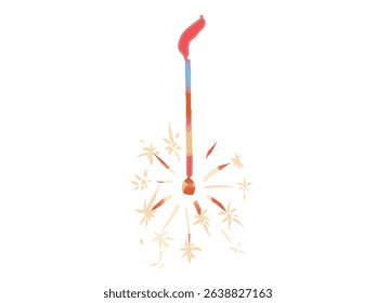 Ilustração de uma cena de um faísca aceso estourando