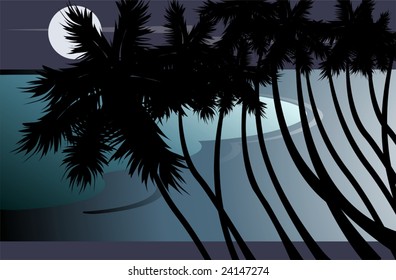 Illustration of scenery in colour background	