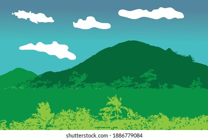 Ilustración del paisaje de una montaña