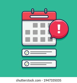 illustration of schedule notification icon on calendar