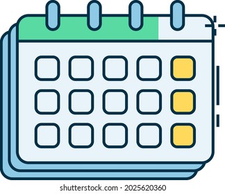 Illustration schedule project business online icon calendar 