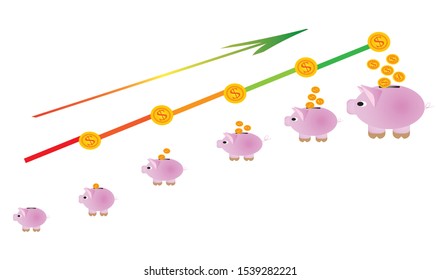 illustration of a schematic diagram of income growth