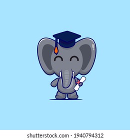 illustration of a scholar elephant vector design