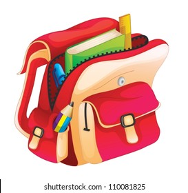 illustration of a school bag on a white