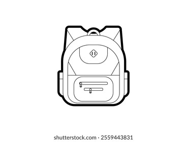 
Illustration of school bag on a white background using outline style