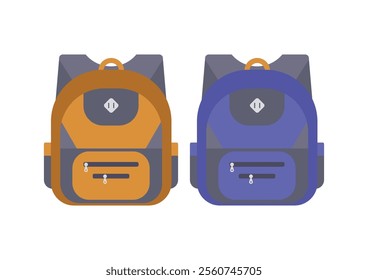 Illustration of a school bag on a white background using a flat design style