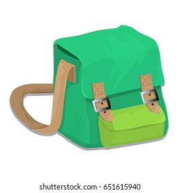 Illustration of school bag on white background, education concept. Isolated Vector.
