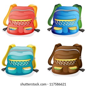 illustration of school bags on a white background